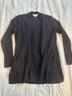 Time and Tru Black Open-Front Women's Cardigan